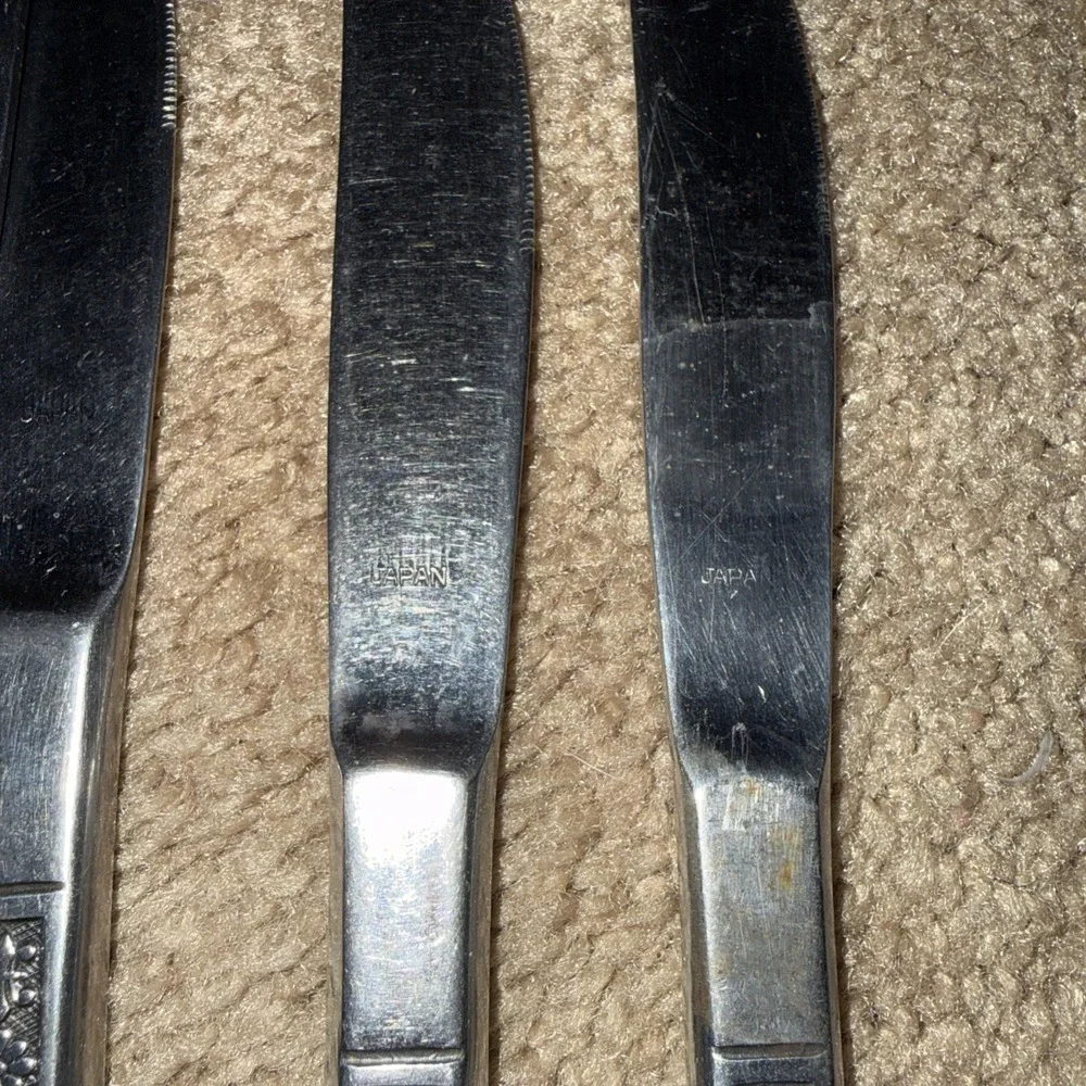 Vintage 70's Interpur FLORENZ Stainless 5 Knives Mid Century Modern